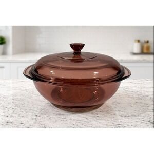 PYREX #024 Cranberry - Vintage 2 qt Casserole Dish - Pyrex Lid 624C